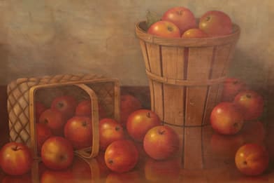 Albert Francis King 19th Century Painting - Baskets of Apples