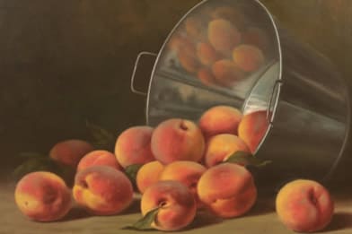 Albert Francis King - Peaches in a Pail Victorian Painting