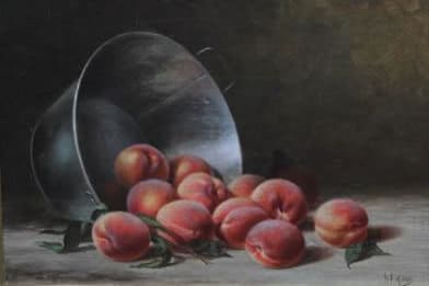 Albert Francis King - Peaches with Pail Victorian Painting