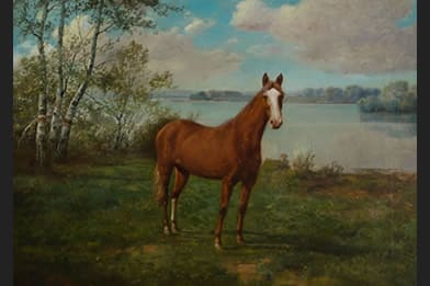 Charles Grant Beauregard Victorian Art for Sale - Horse in Landscape