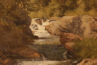 George Thompson Hobbs - Whitewater Stream Painting For Sale