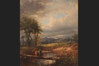 Daniel Huntington - Crossing the Creek Painting For Sale