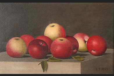 Barton Stone Hays 19th Century Paintings for Sale - Still Life of Apples