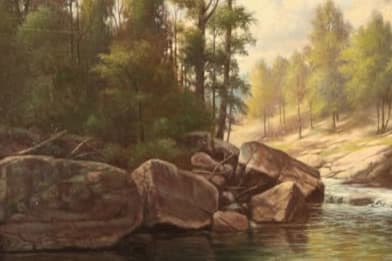 Albert Francis King Painting For Sale - Landscape With Creek