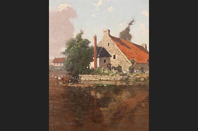 Charles Augustus Lasar 19th Century Art for Sale - The Old Mill at Salleport England