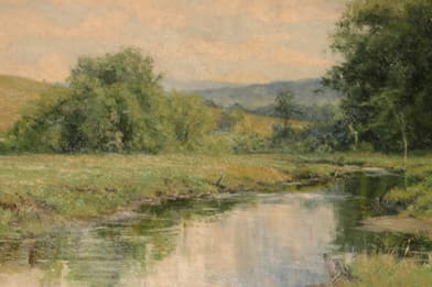 Olive Parker Black Victorian Paintings for Sale - Summer Landscape