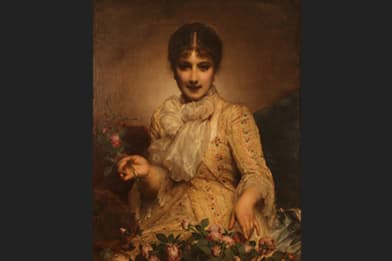Jules Frederic Ballavoine - Young Woman with Flowers 