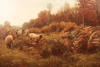 William Sidney Cooper-Landscape with Sheep Painting For Sale