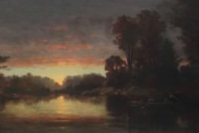 Christopher Pearse Cranch - Sunset on the River Painting