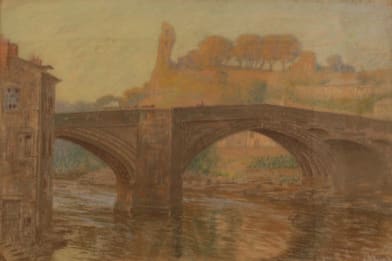 William Samuel Horton 19th Century Art for Sale - Crossing the Bridge