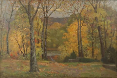 Charles Meurer Autumn Landscape Victorian Painting