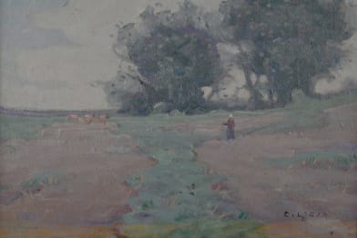Charles Augustus Lasar Victorian Painting of Cows