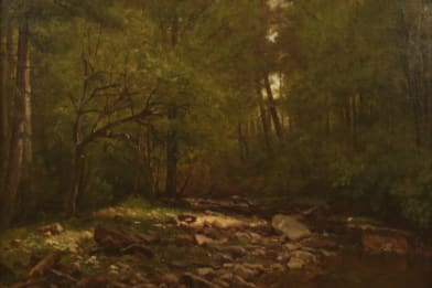 George Hetzel's Sunlit Creek Victorian Painting