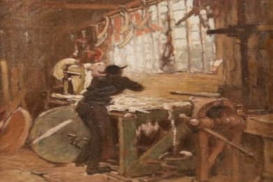 Charles Augustus Lasar The Barrel Maker Painting
