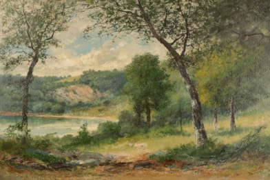 Christopher High Shearer's View of Pond Painting