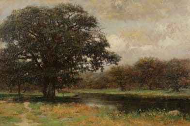 Van Boskerck Painting - Fishing Dock Under the Shade of an Old Tree
