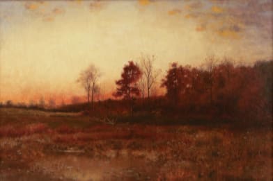 Samuel Conkey: 19th Century Sundown Painting for Sale
