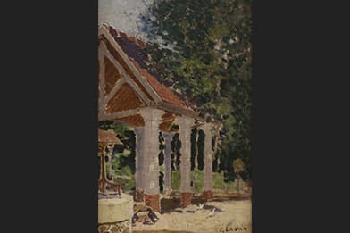 Charles Augustus Lasar French Pavilion by Well Painting