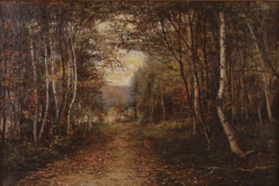Robert W. Van Boskerck - Birches Along the Path Painting