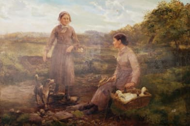 Alfred Augustus Glendening - Stepping Stones Victorian Art
