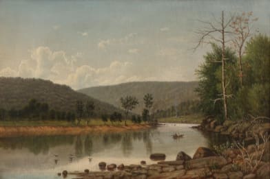 William Coventry's Boaters on Mountain Lake - 19 Century Art