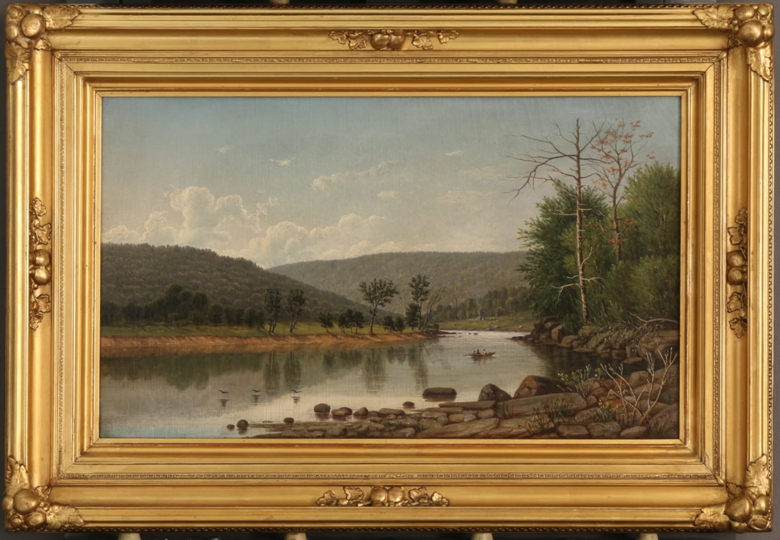 William Coventry's Boaters on Mountain Lake - 19 Century Art