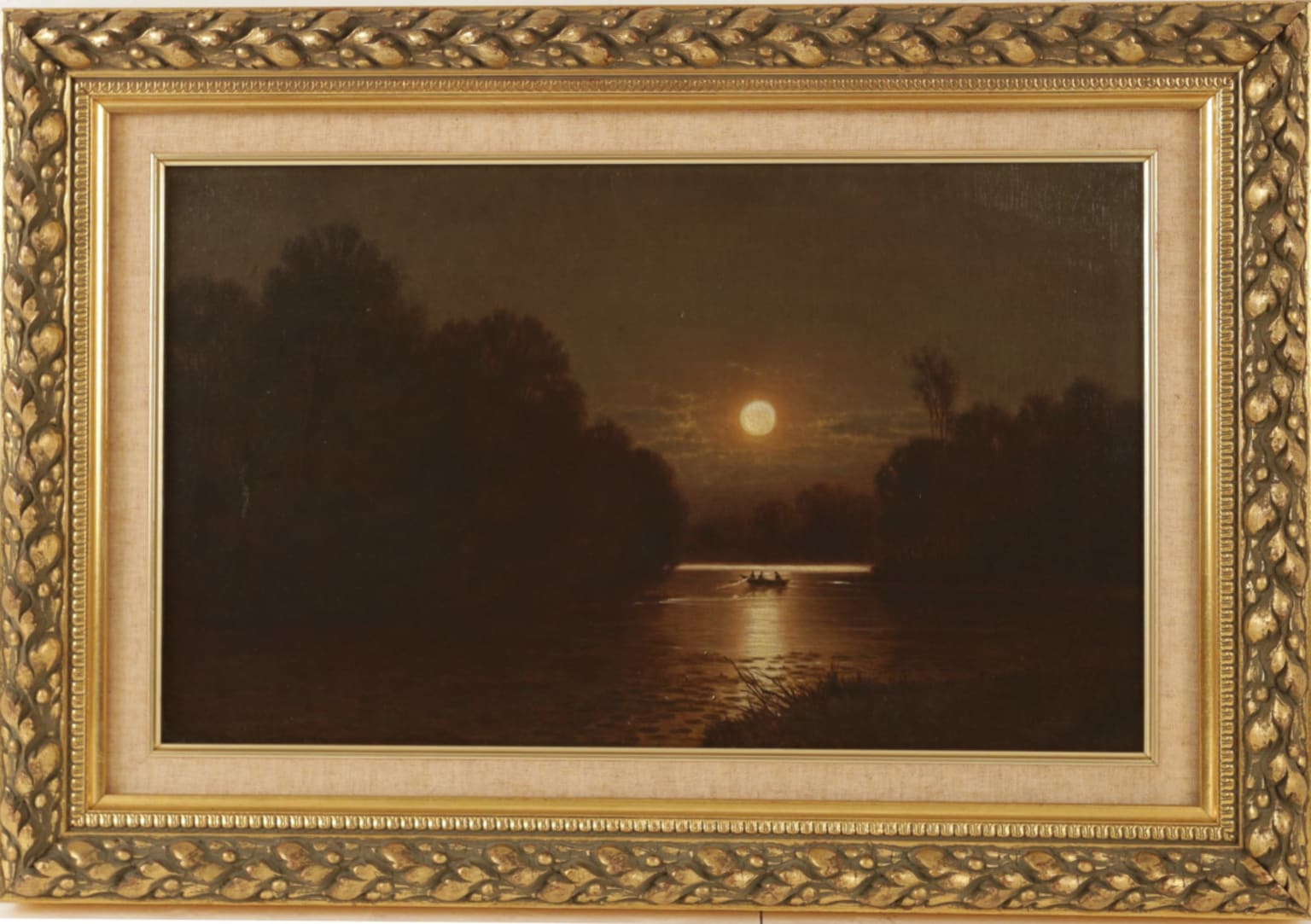 Clinton Loveridge Victorian Paintings For Sale - Fishermen in the Moonlight