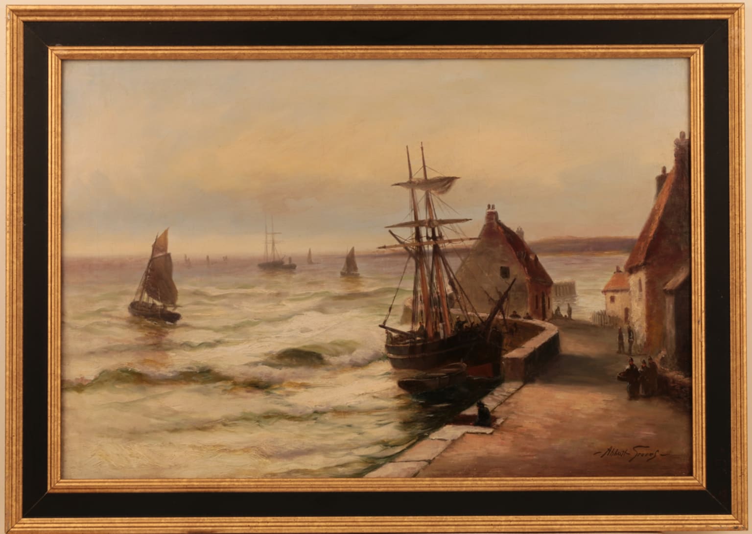 Abbot Fuller Graves Victorian Paintings - Fishing Boat in Harbor