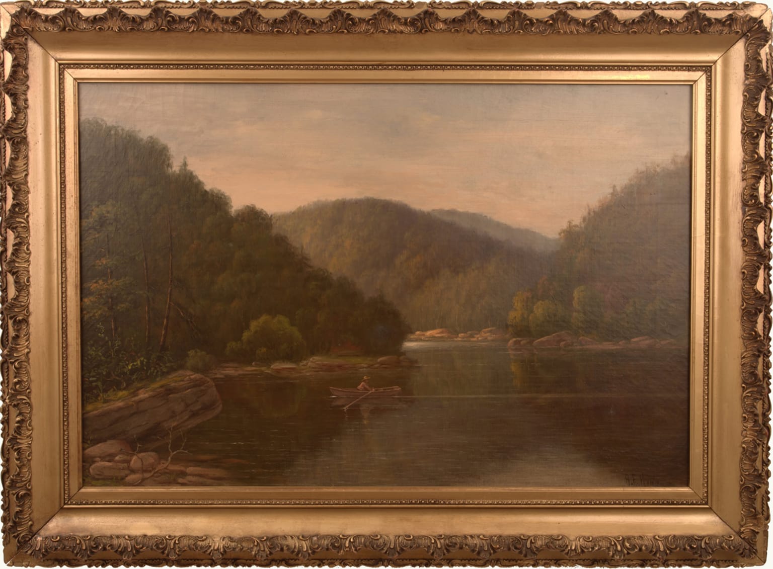 Albert Francis King - Rowing on the River Painting