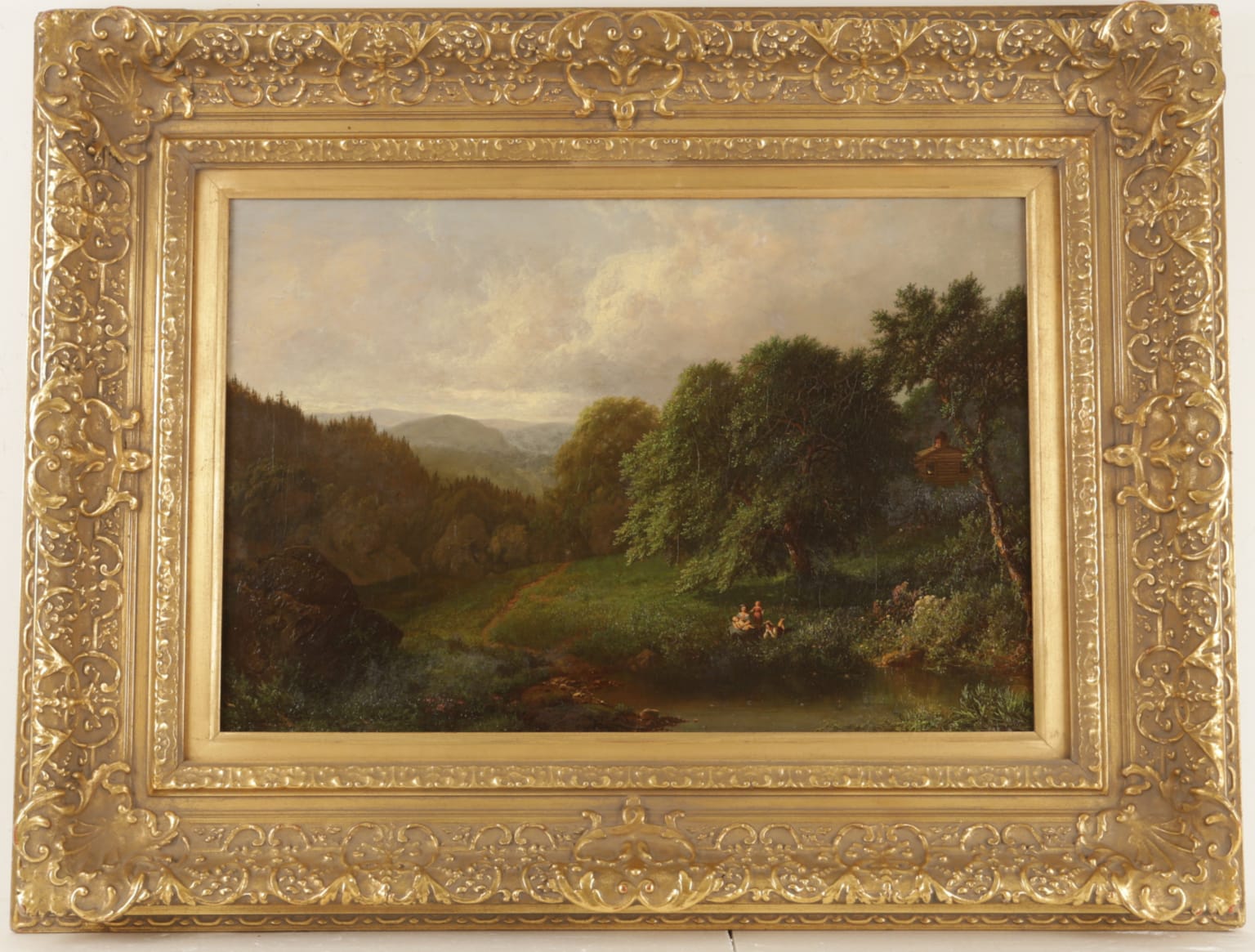 William Mason Brown - Landscape with Cabin Painting For Sale