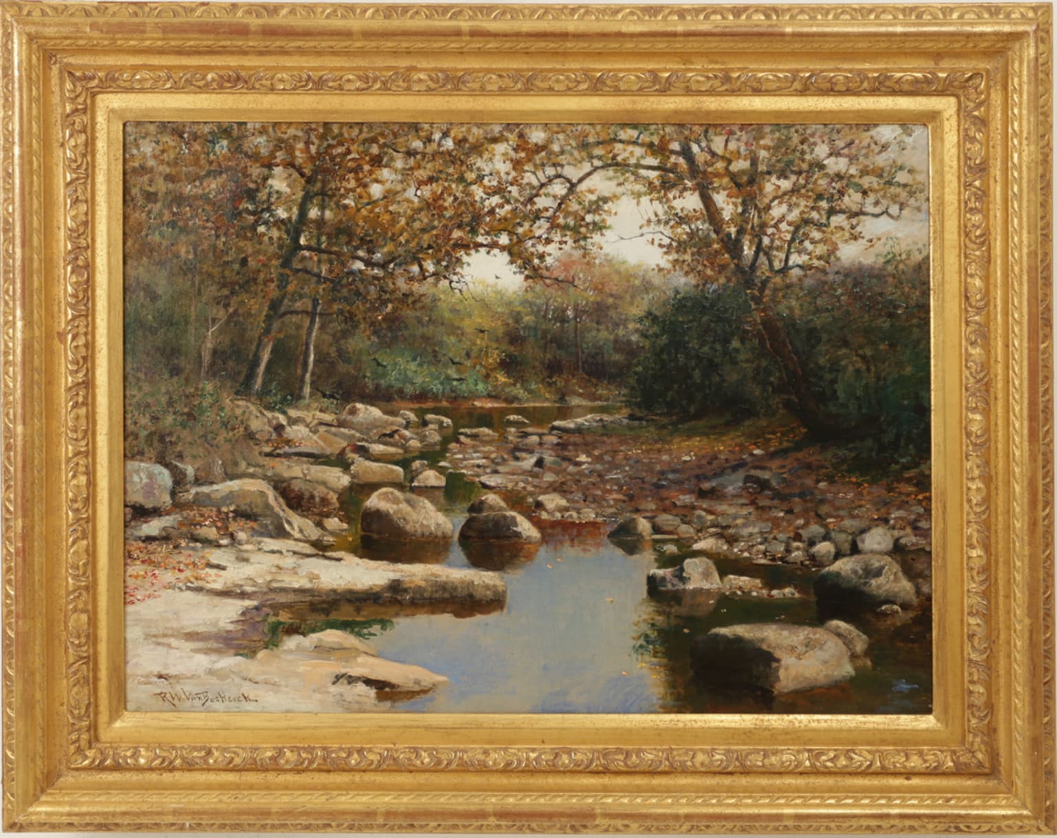 Robert Ward Van Boskerck 19th Century Paintings for Sale - Rocky New England Stream
