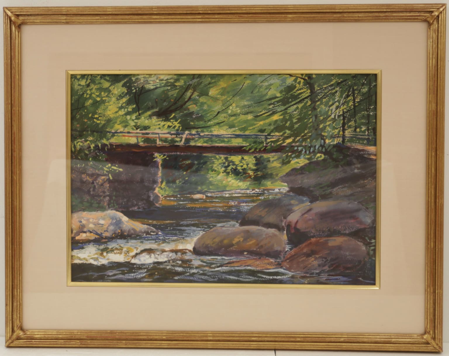 Joseph Henry Victorian Painting - Bridge Over a Rocky New England Creek