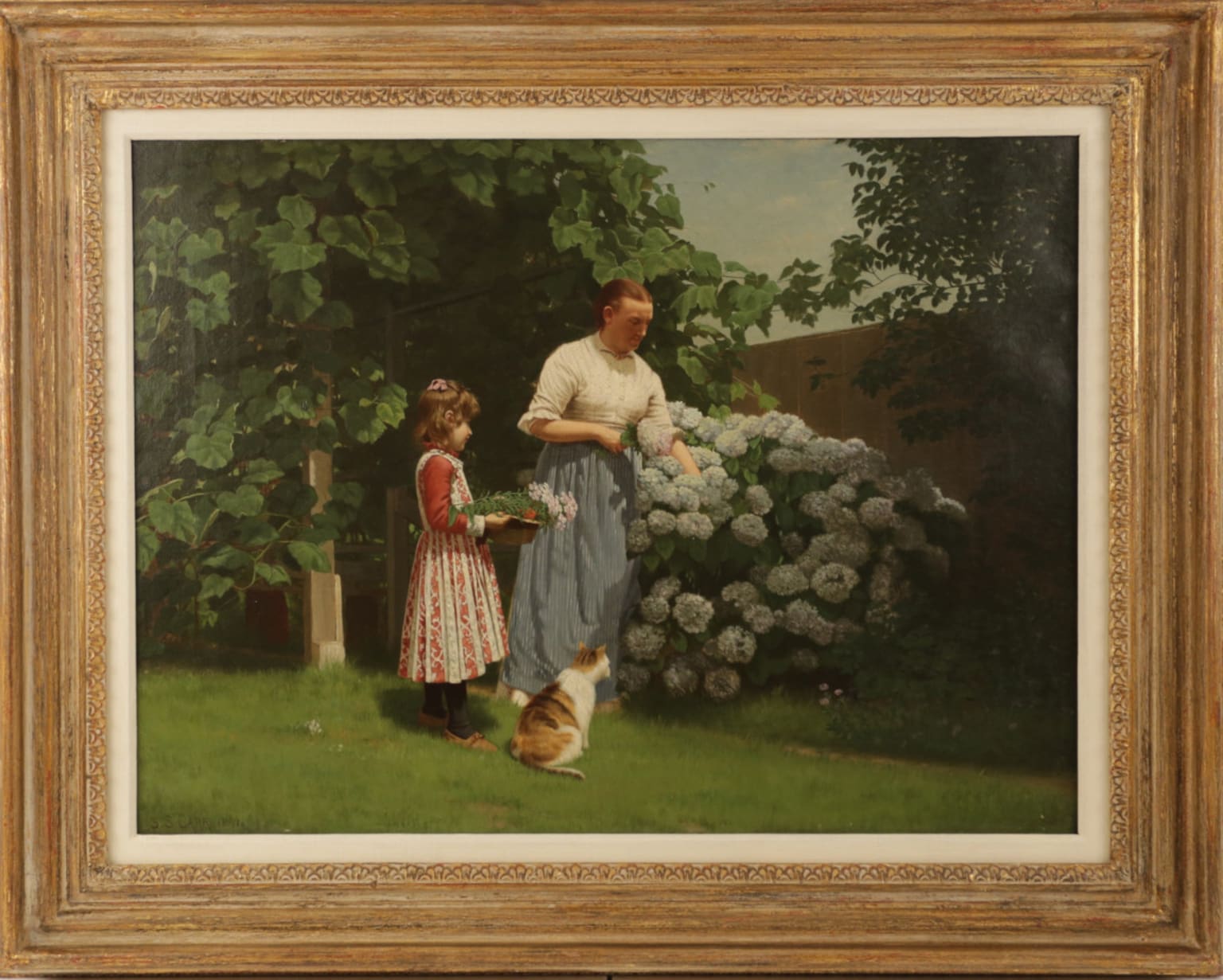 Samuel S. Carr - The Hydrangea Bush Victorian Painting