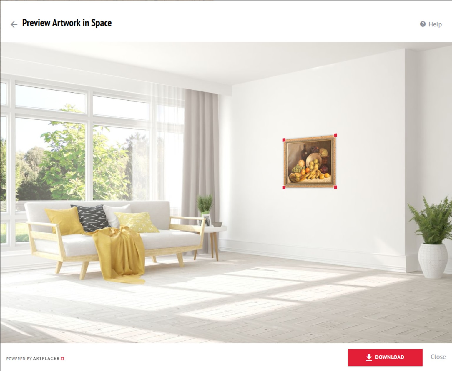 preview artwork on the wall