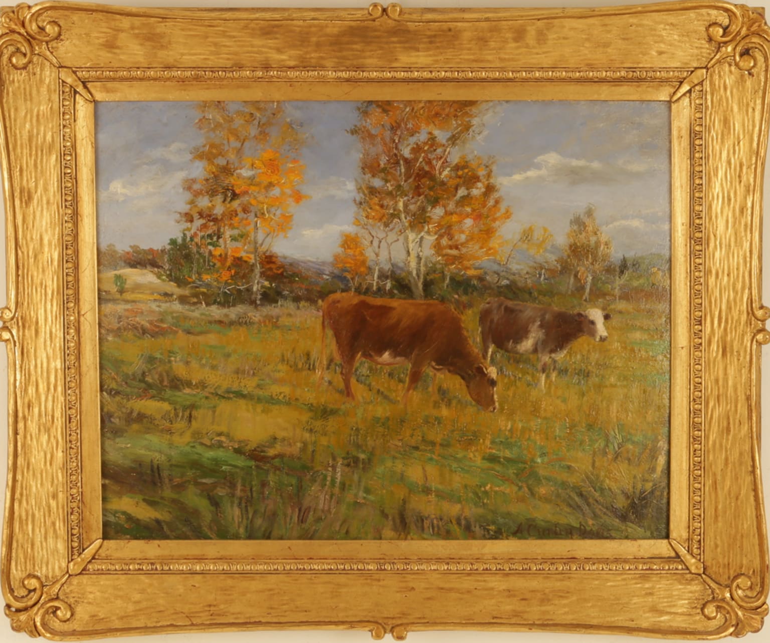 Andrew Curtain Davis - Bedford County Cows Painting For Sale