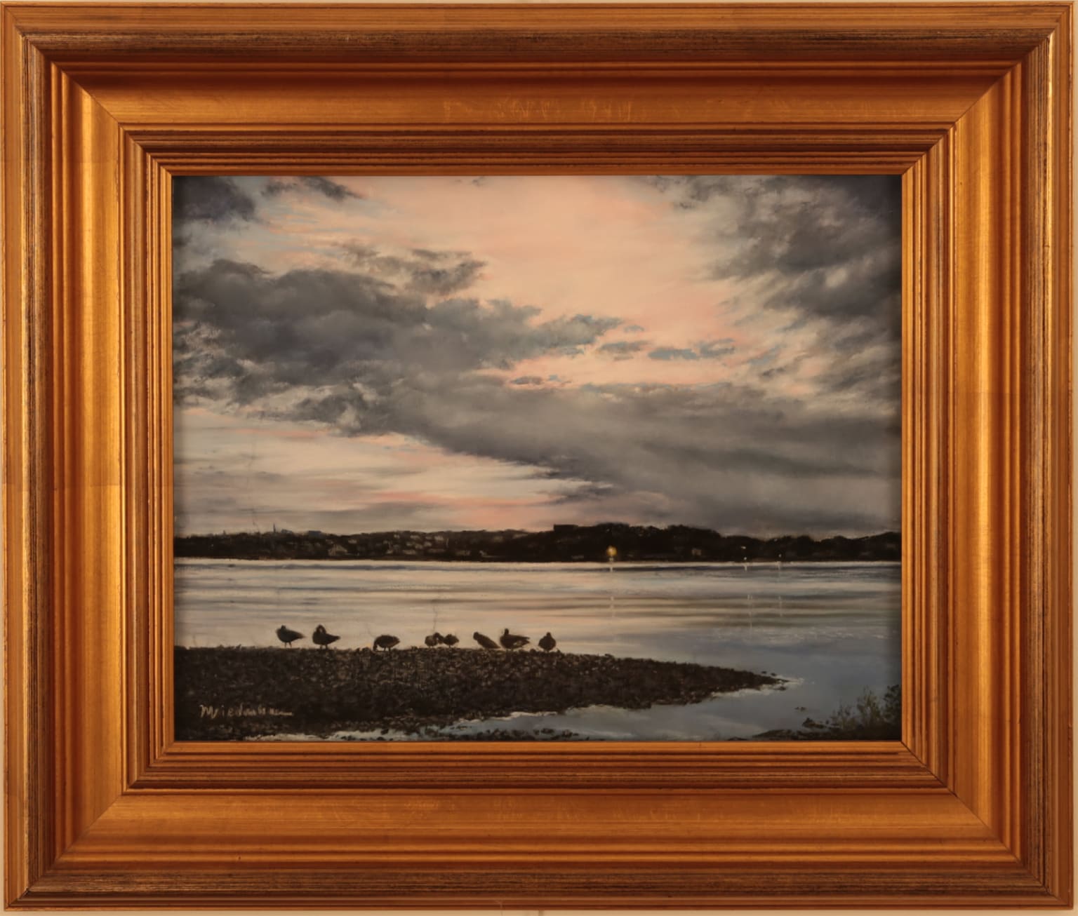 Marlene Wiedenbaum - Hudson River Sunrise IV with Ducks