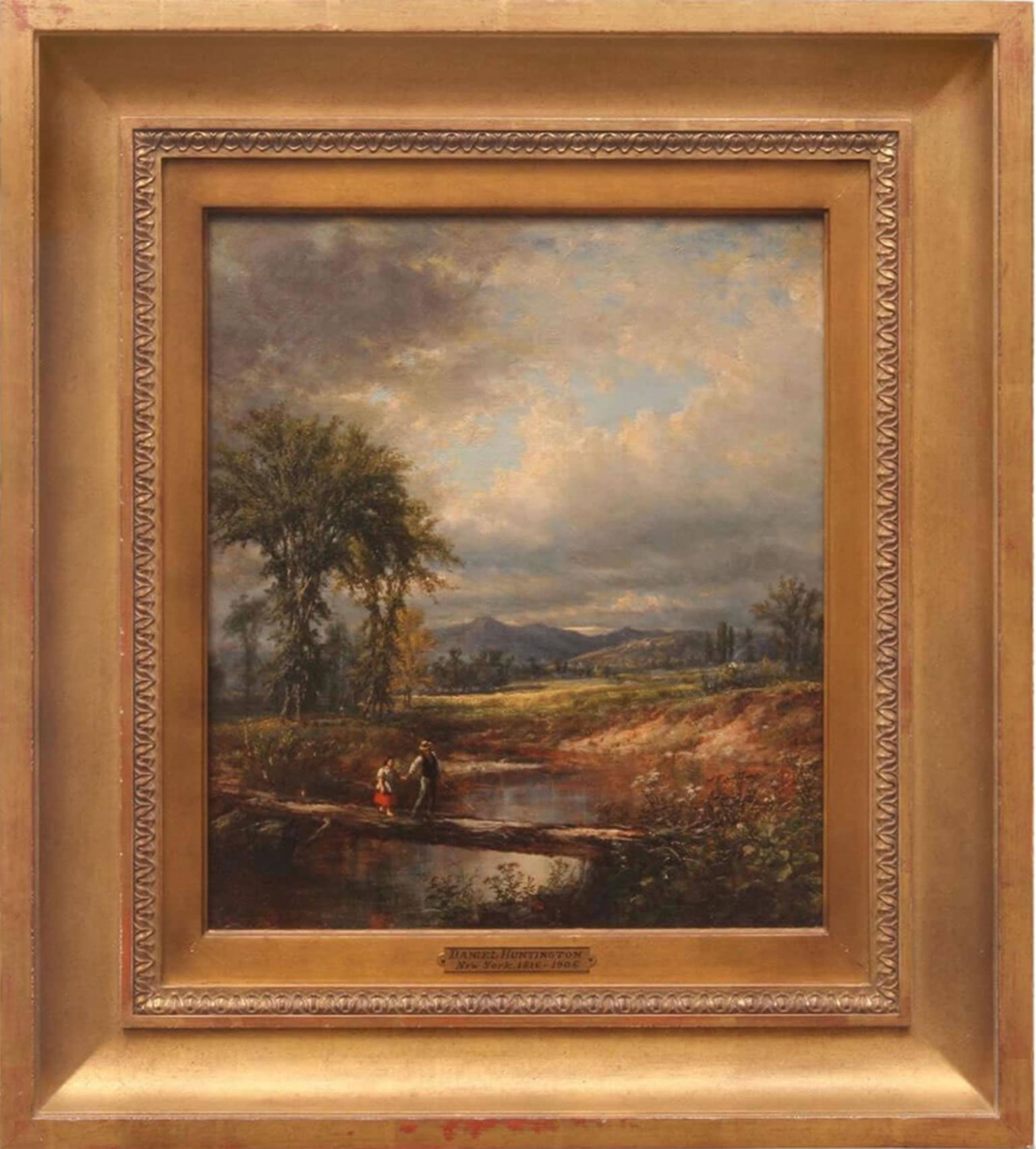 Daniel Huntington - Crossing the Creek Painting For Sale