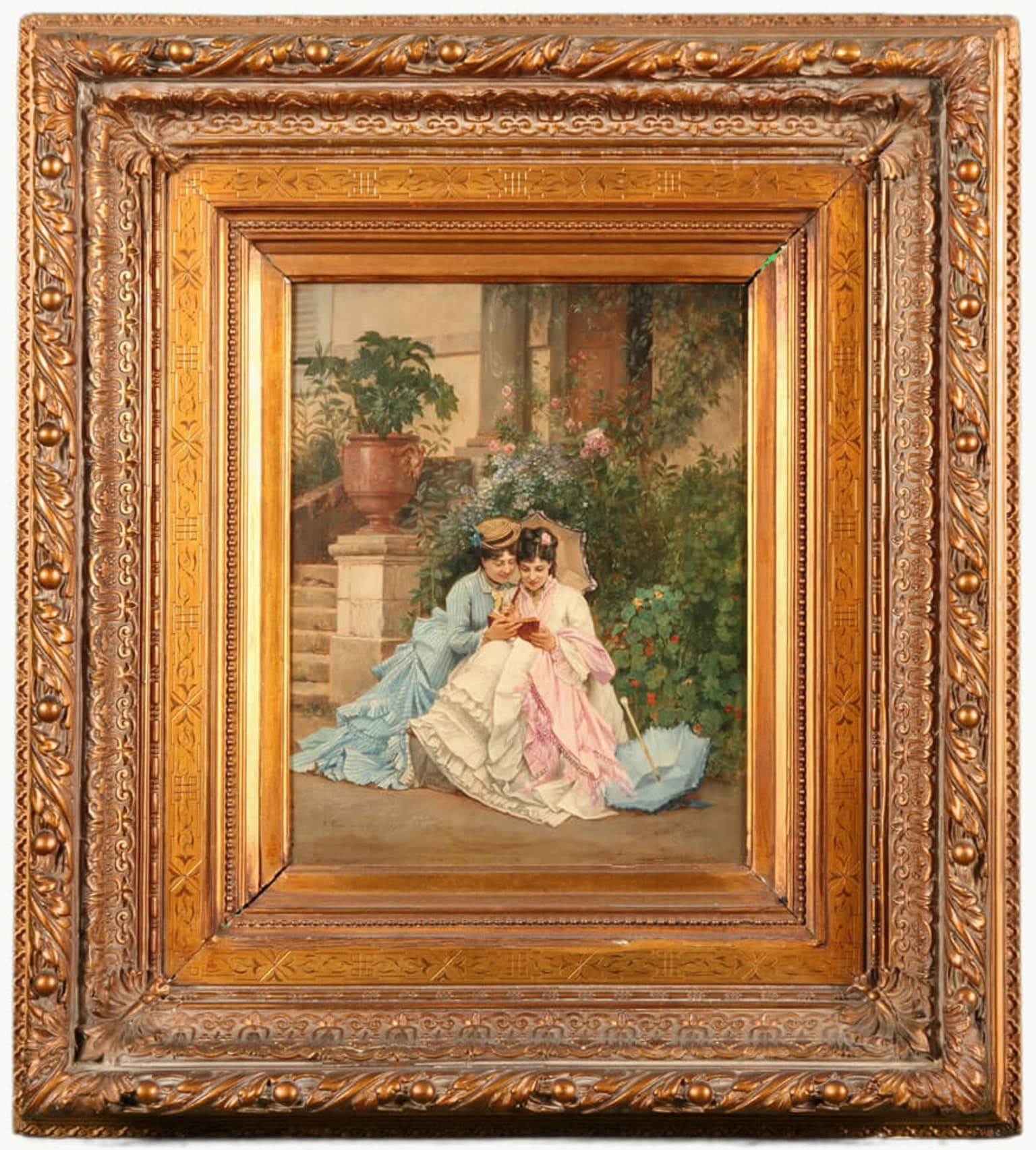 August Toulmouche Victorian Painting Women with Diary