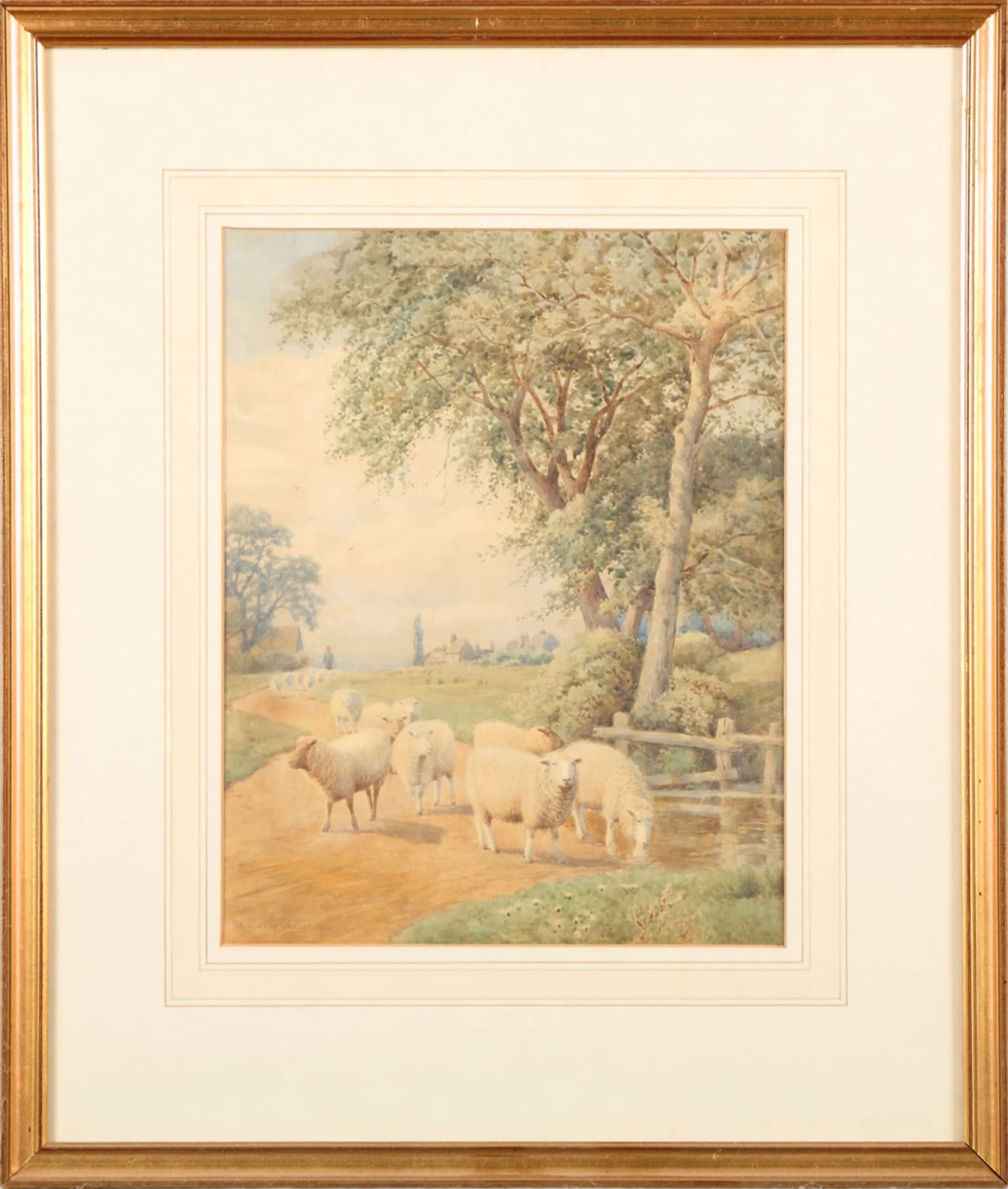 William Sidney Cooper - Sheep in Landscape Painting For Sale