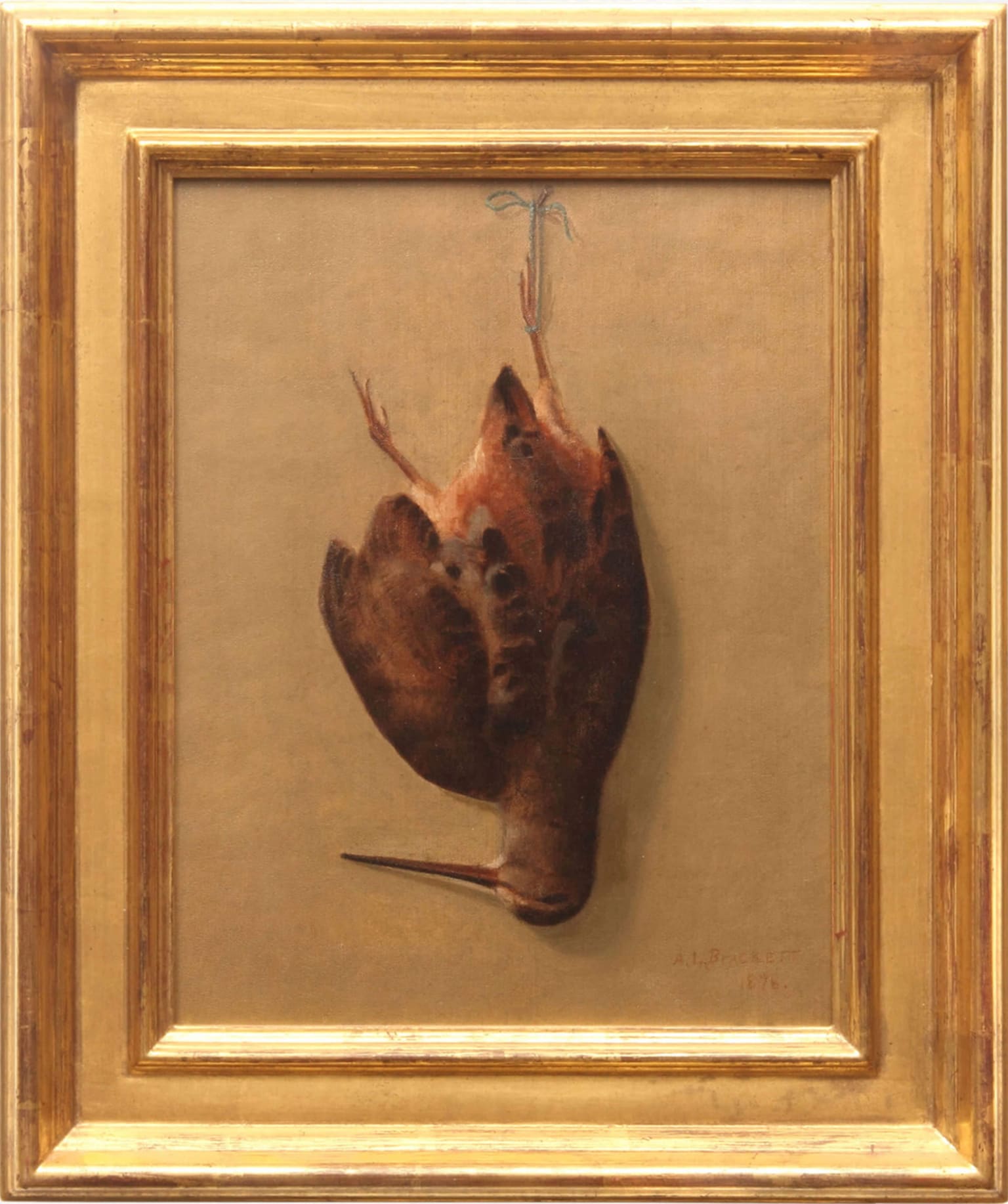 A.L. Brackett - Still Life with Woodcock Painting For Sale