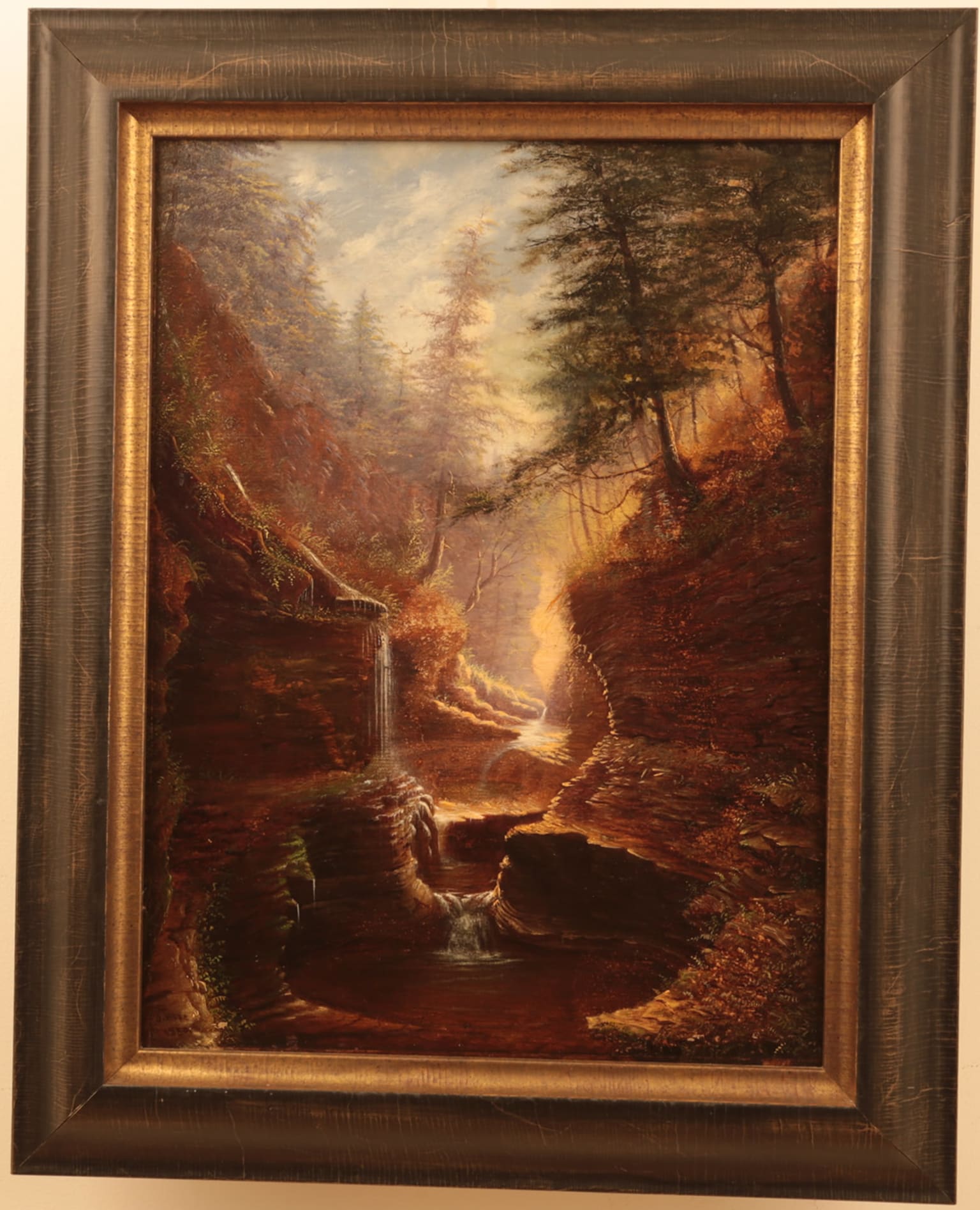 James Hope - Watkins Glen Rainbow Falls Painting For Sale