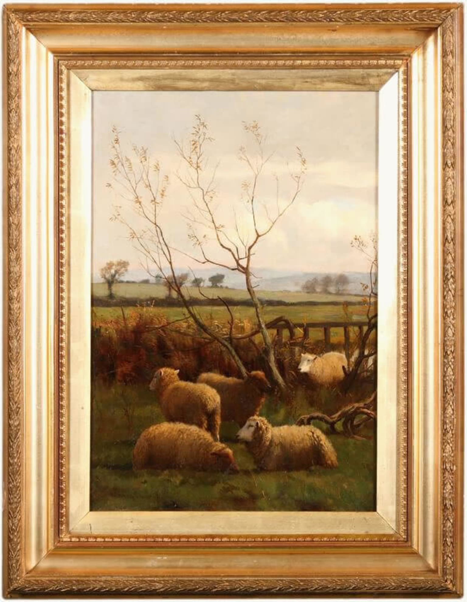 William Sidney Cooper - Sheep Grazing 1891 Painting For Sale