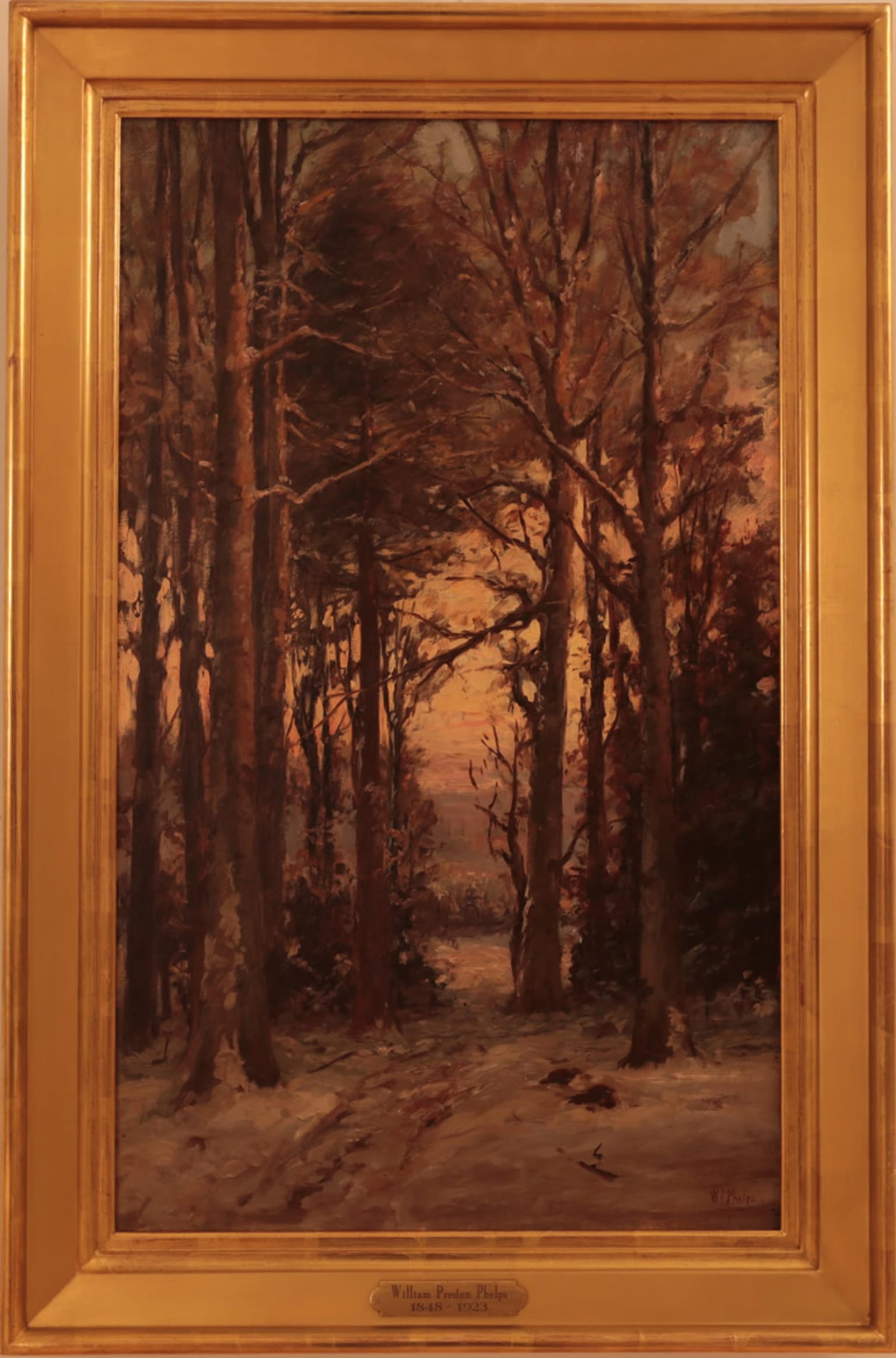 William Preston Phelps - Winter Twilight Painting For Sale