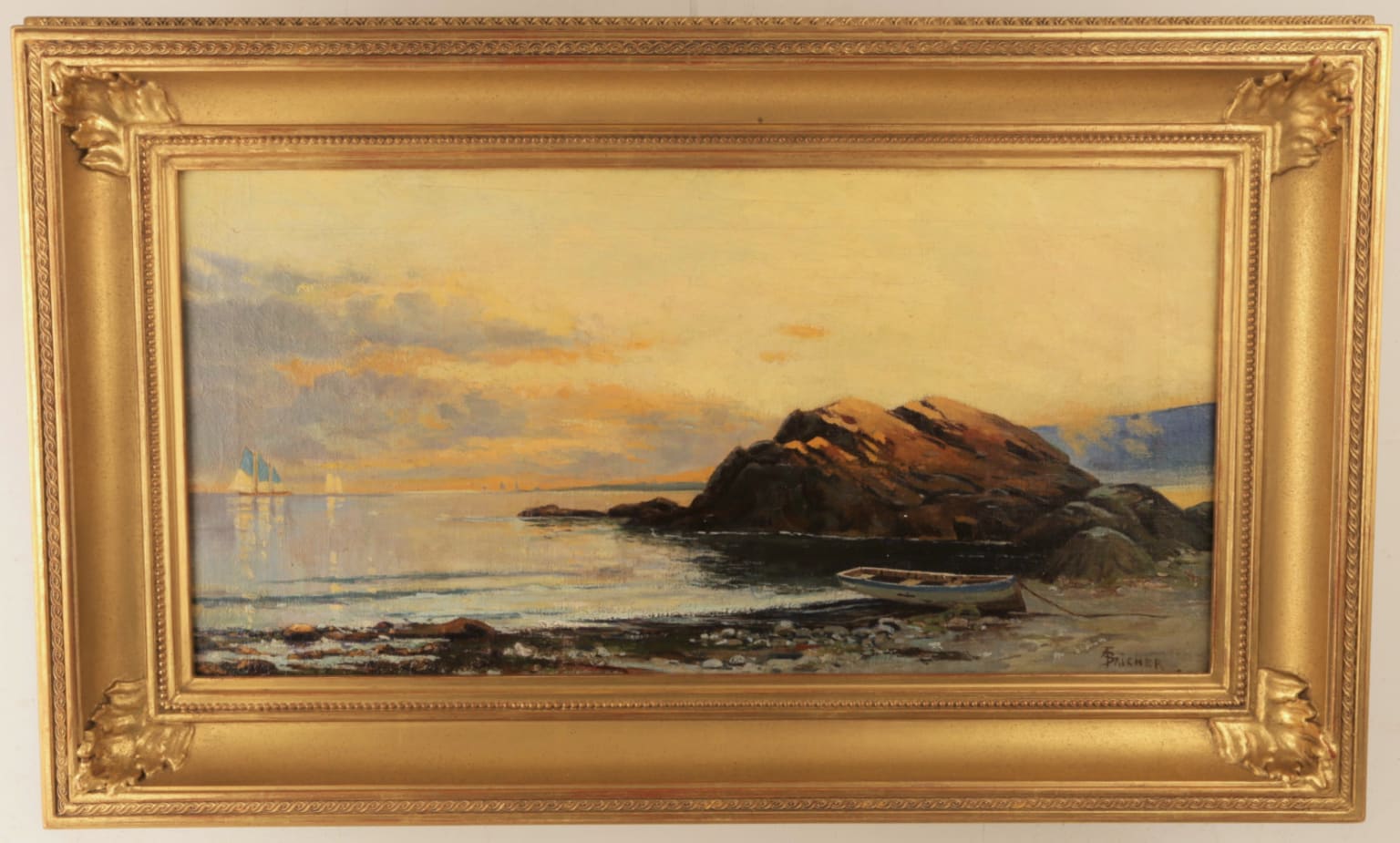Alfred T. Bricher Artwork for Sale - Rocky Shoreline Painting