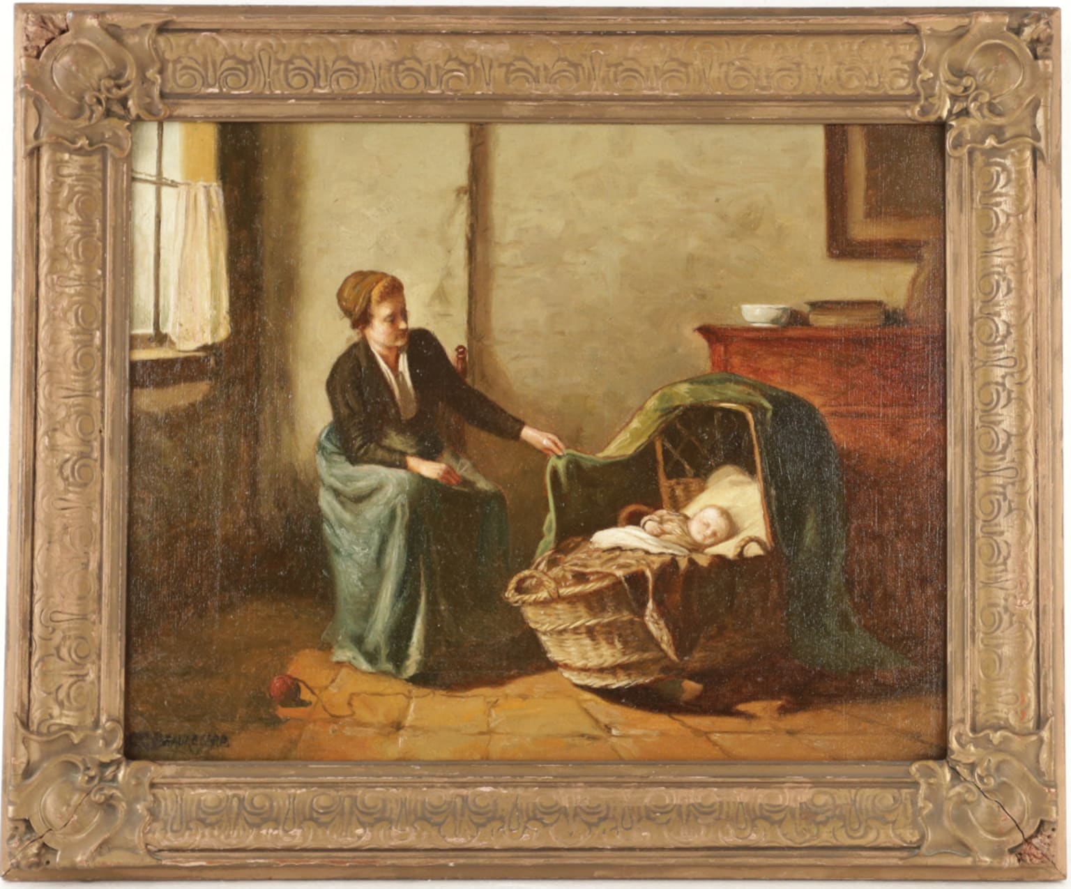 Charles Grant Beauregard - Loving Mother Painting For Sale
