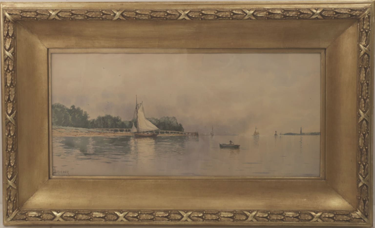 Alfred T. Bricher - Bullock Point Coastal Painting