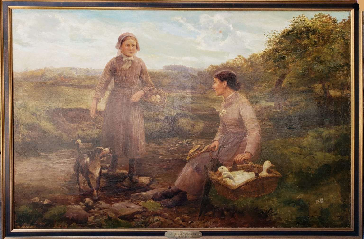 Alfred Augustus Glendening - Stepping Stones Victorian Art