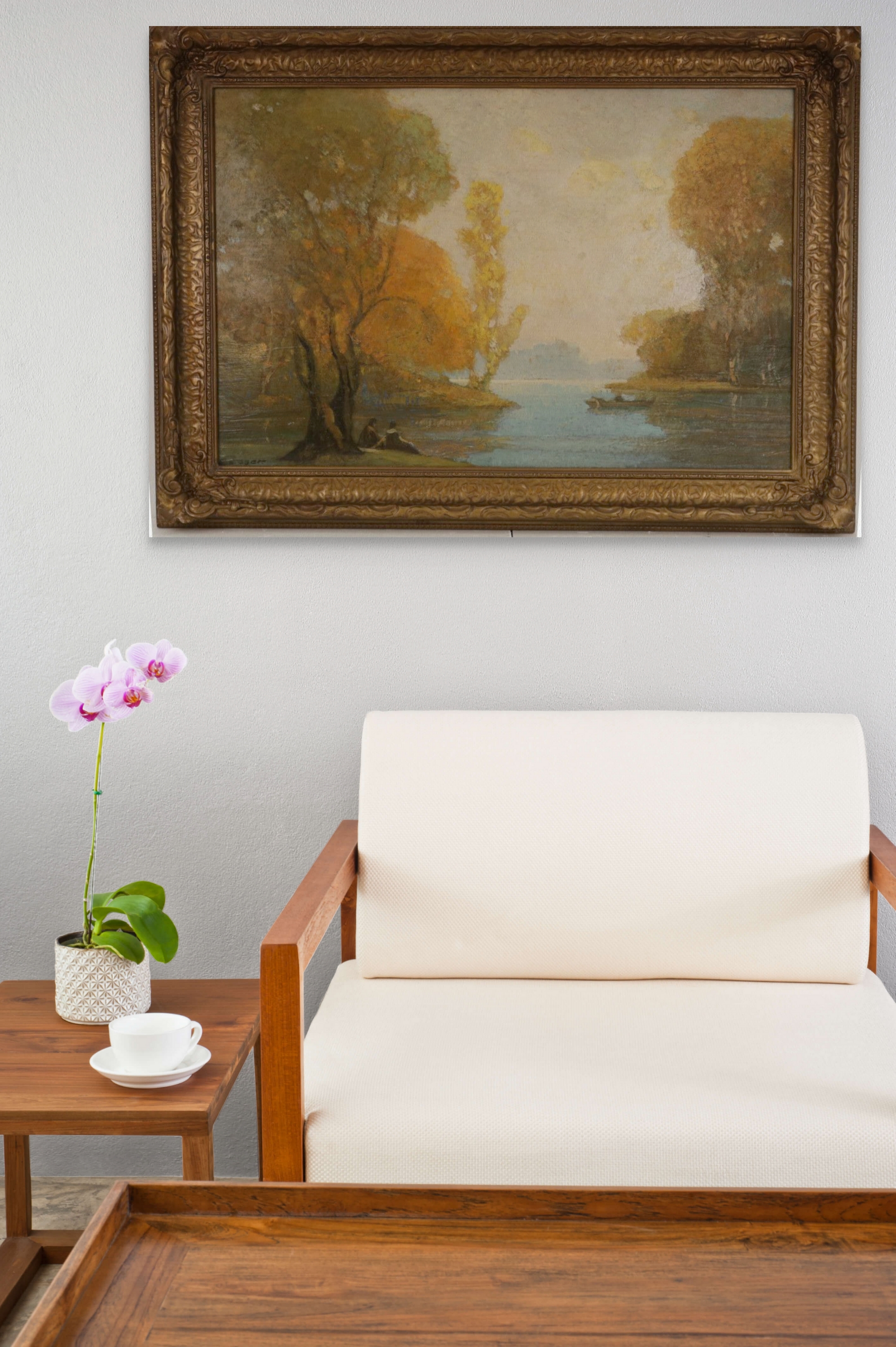 Ettore Caser's Victorian Pond Painting