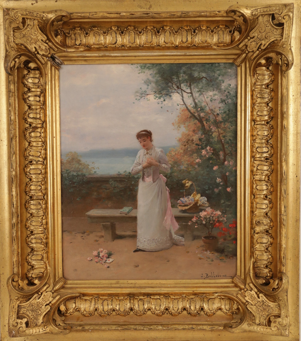 Victorian Painting by Jules Frédéric Ballavoine: Do I Dare